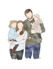 Load image into Gallery viewer, Watercolour Minimalistic Portrait