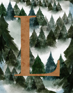 Custom Initial Art Print | Trees