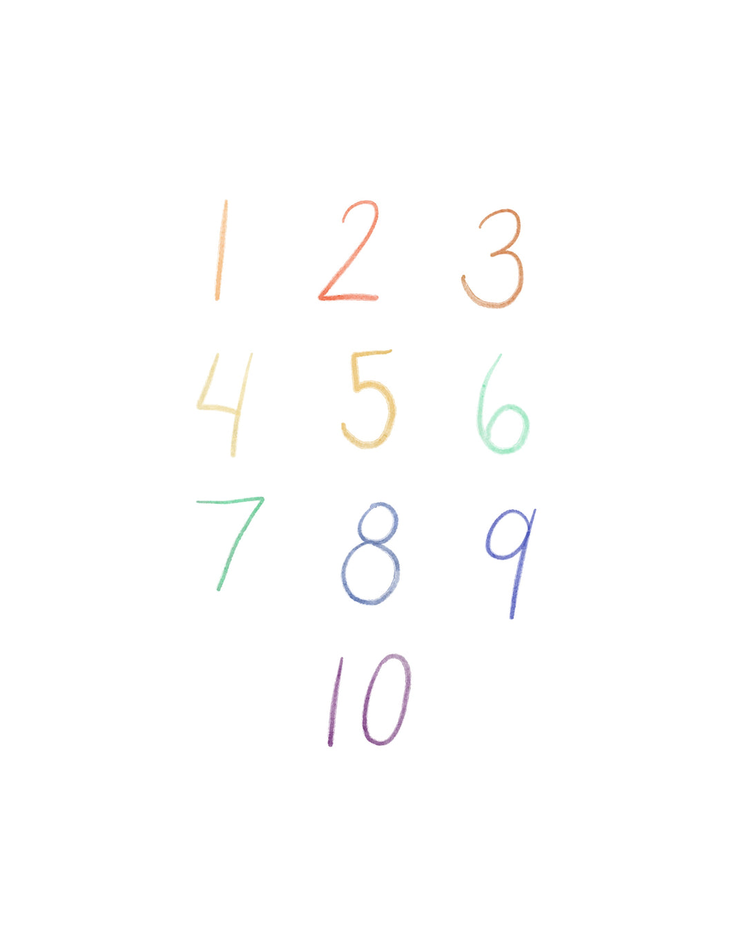 Simple Numbers Colour