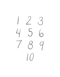 Simple Numbers Black and White
